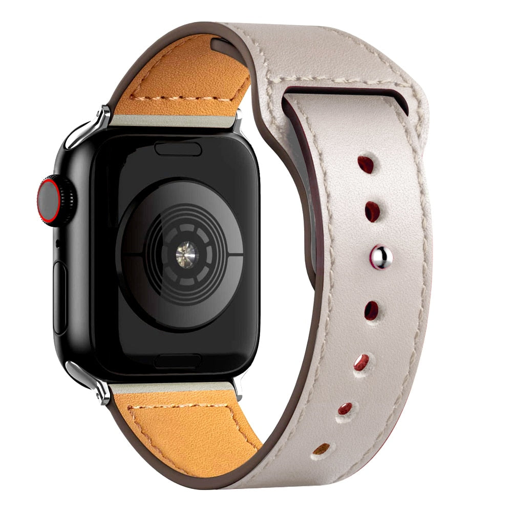 Leather strap For Apple watch series 3 5 6 SE 7 8 ultra